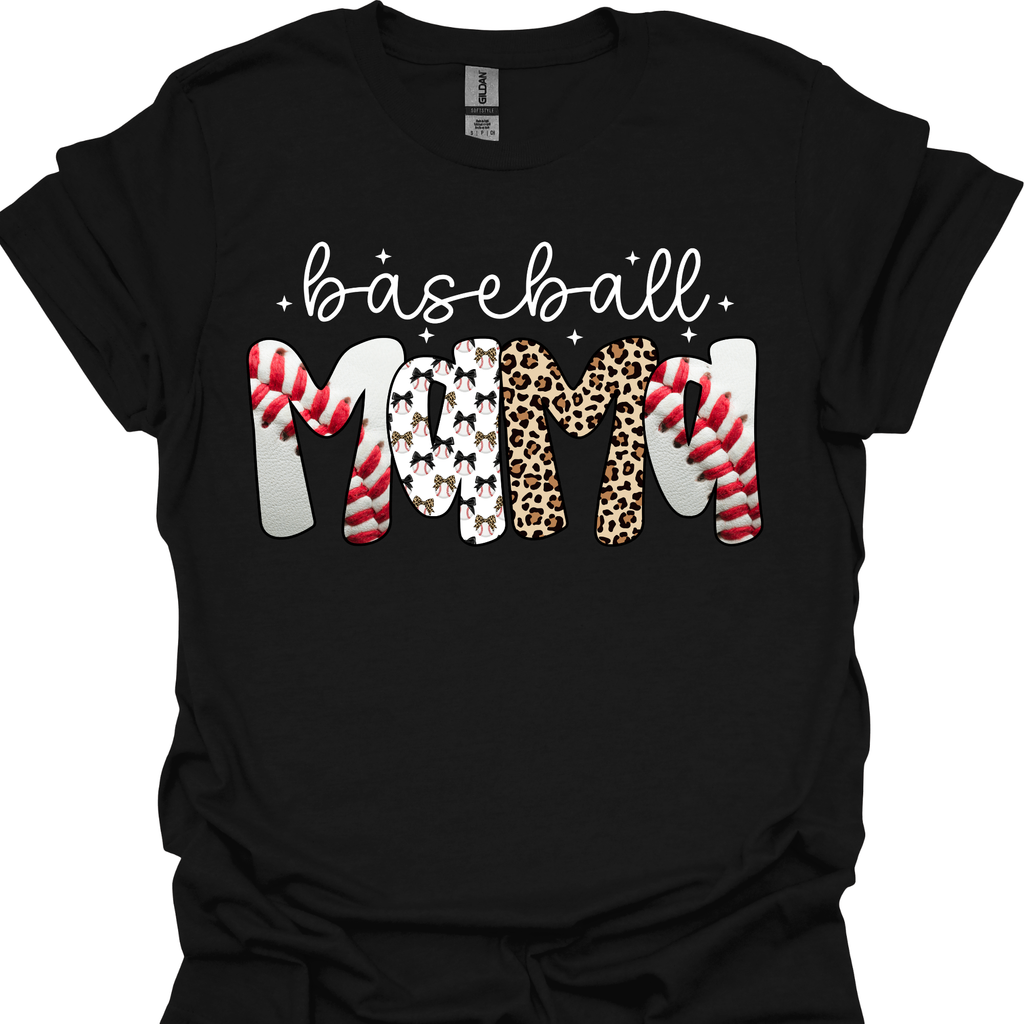 Leopard and Bows Baseball/Softball Mama