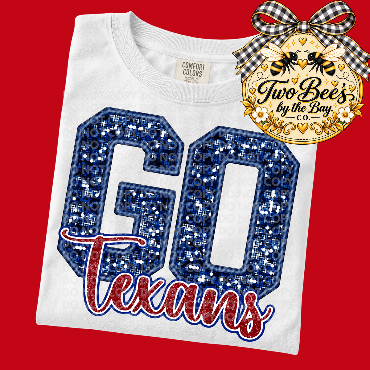 Go Texans Faux Sequins