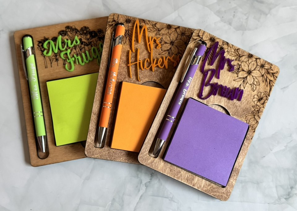 Personalized Note Pad Holder with Personalized Pen