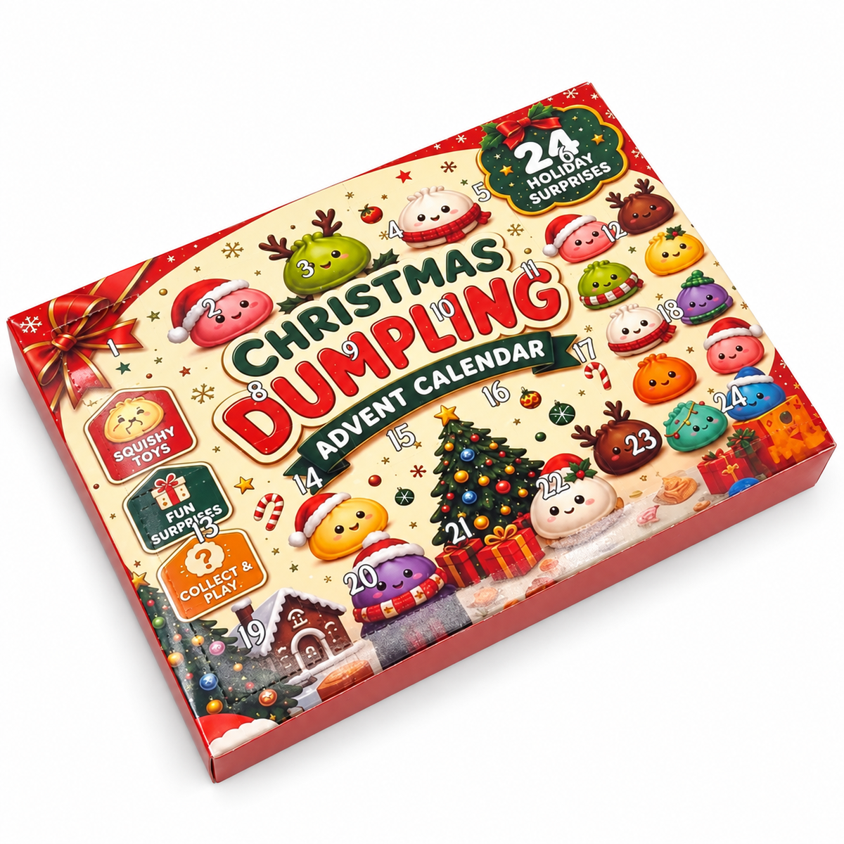 24-Day Christmas Emoji Dumpling Squishy Advent Calendar