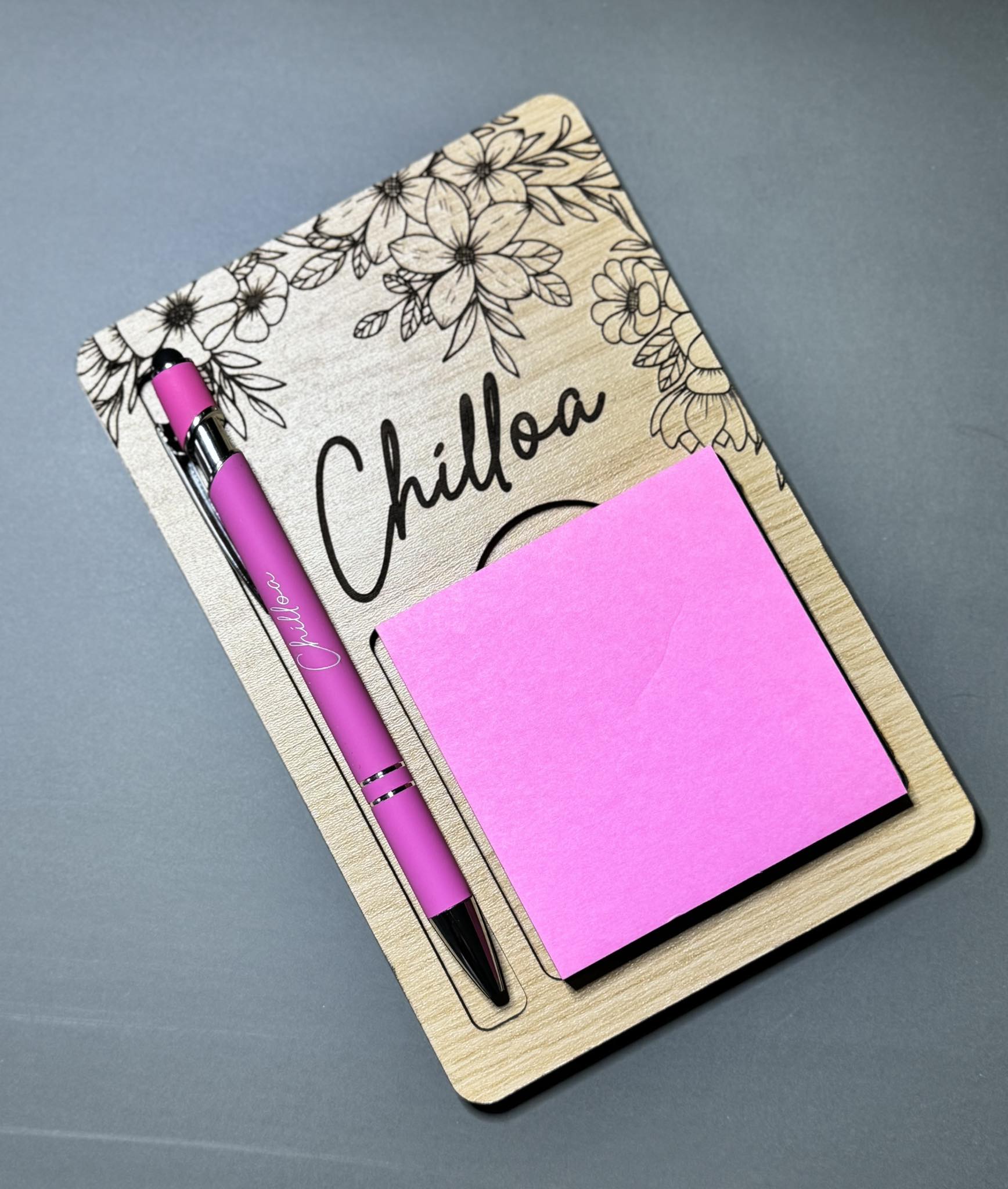 Personalized Note Pad Holder with Personalized Pen