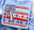 Flowers, Bows and Red, White and Blue