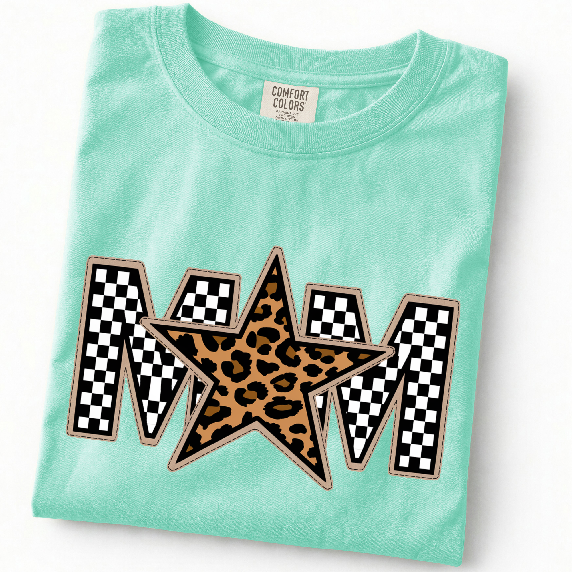 Checkered and Leopard Print Mom