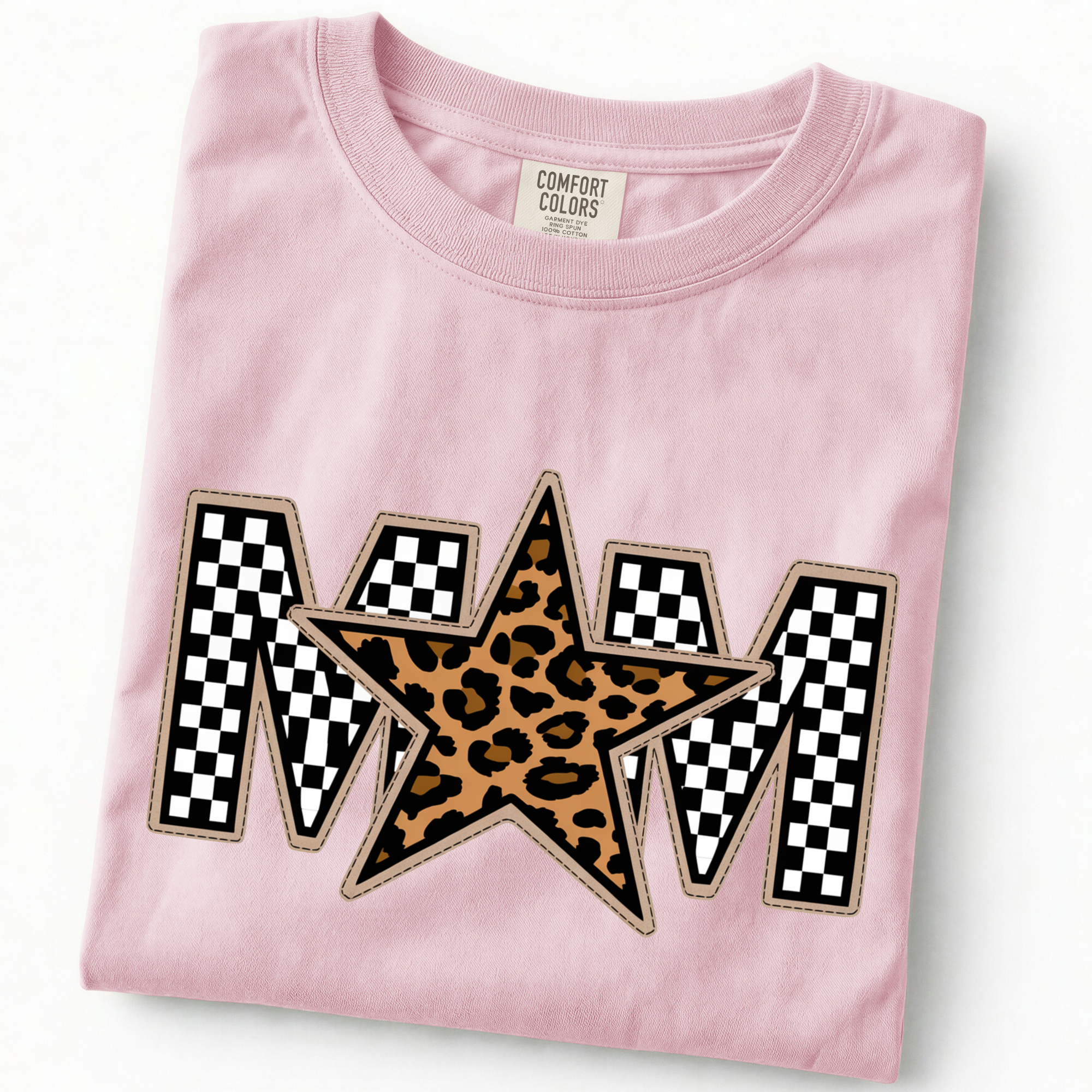 Checkered and Leopard Print Mom