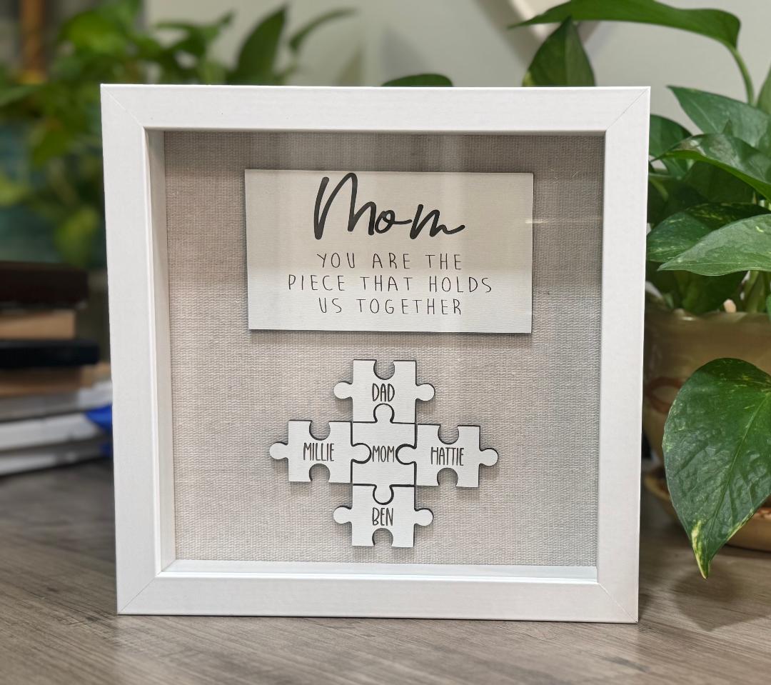 Mother's Day Puzzle Pieces Shadow Box