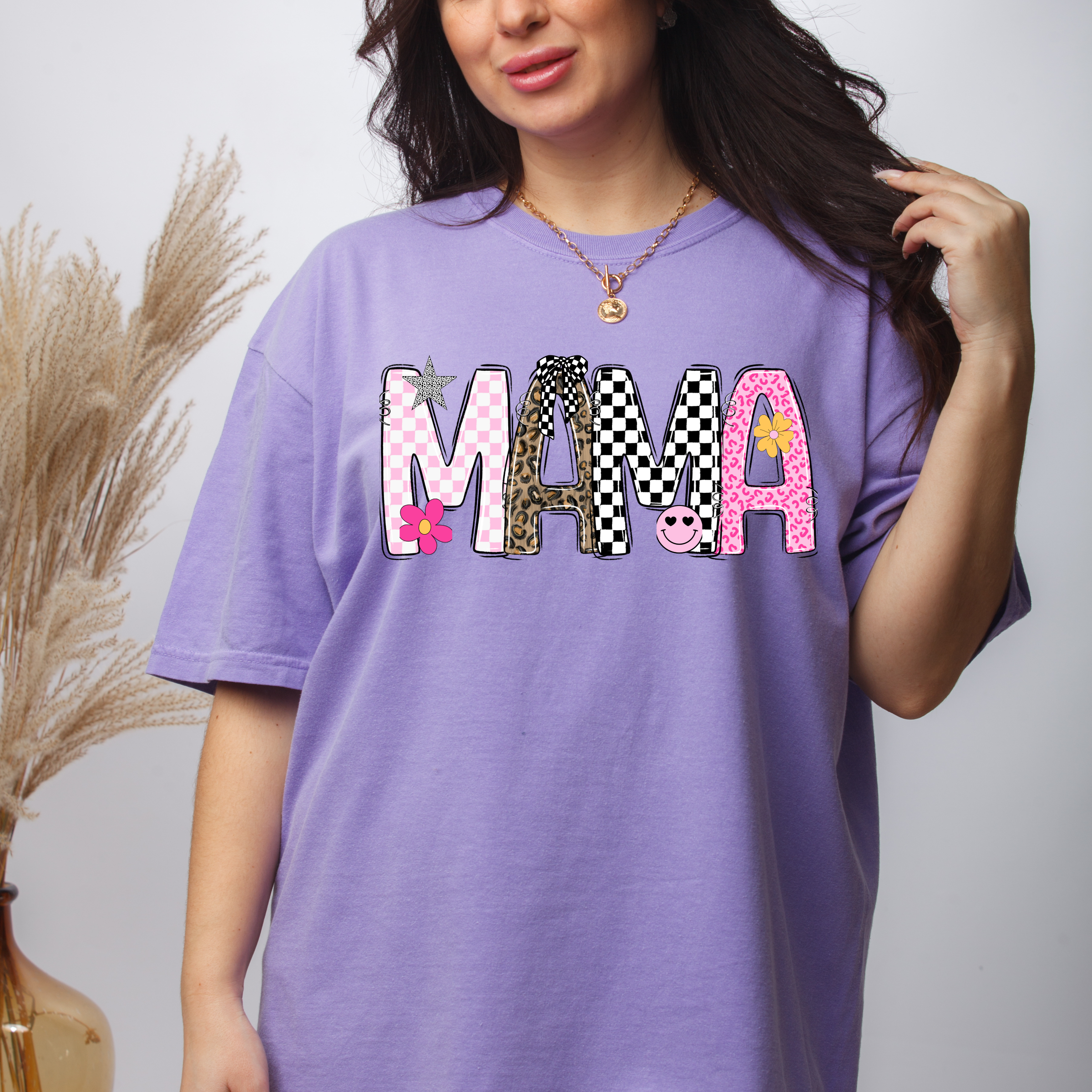 Checkered and Leopard Personalized Name