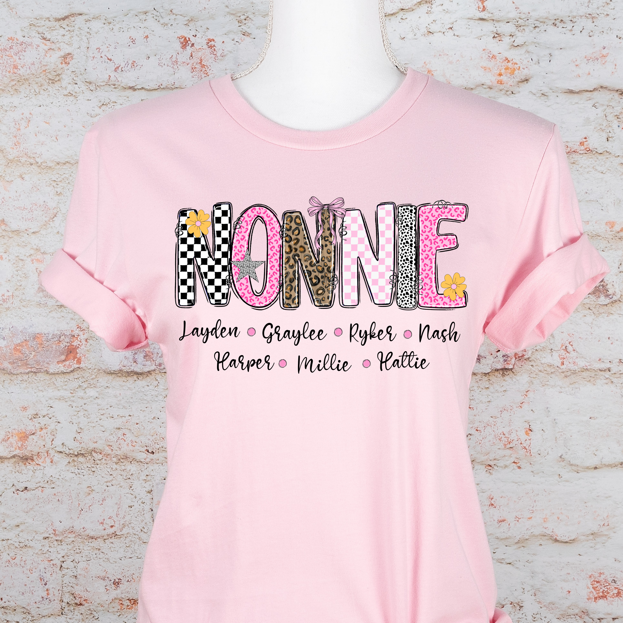 Checkered and Leopard Personalized Name