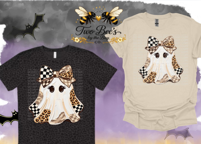 Painted Patchwork Ghost with Bow