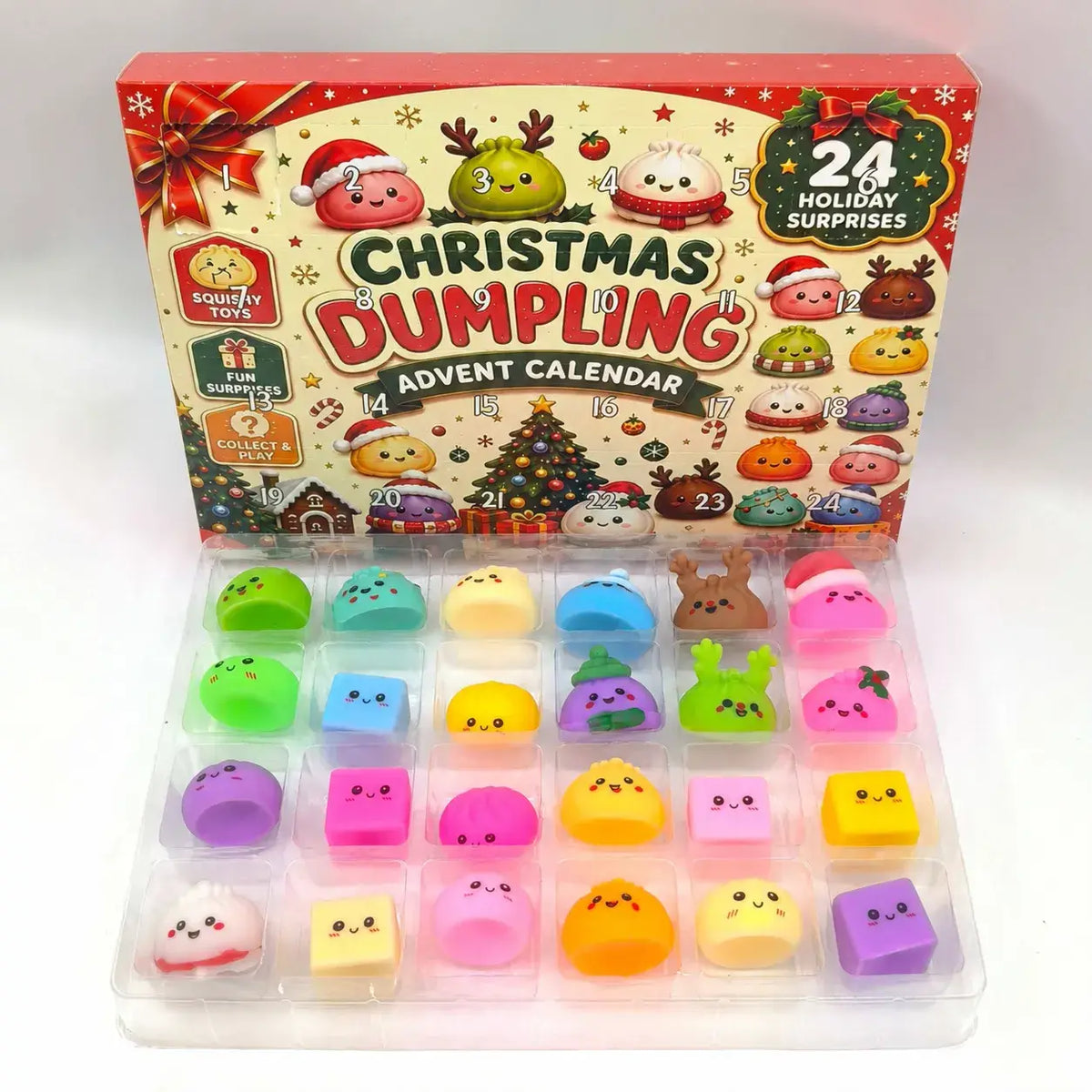 24-Day Christmas Emoji Dumpling Squishy Advent Calendar
