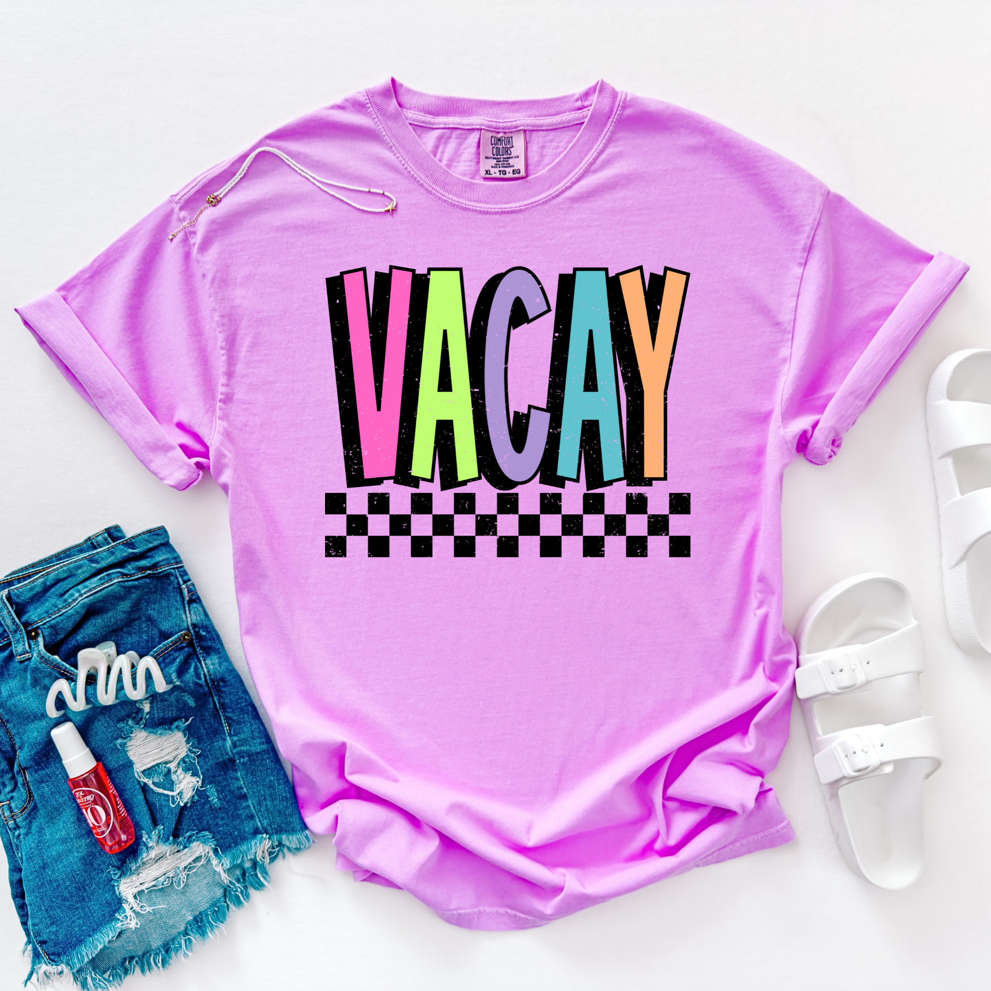 Vacay Bright Checkered